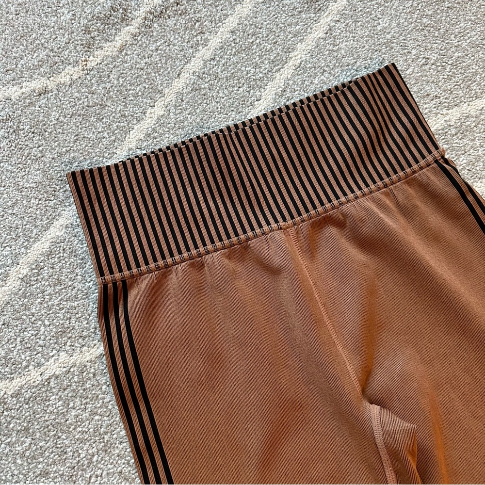 Sage Collective Brown Knit Legging with Tuxedo Stripes - Picture 2 of 4